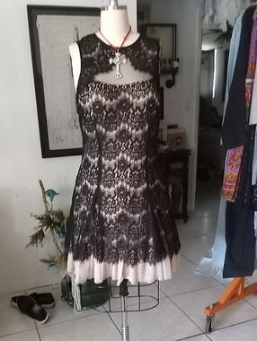 Chic Black Lace Mini Dress